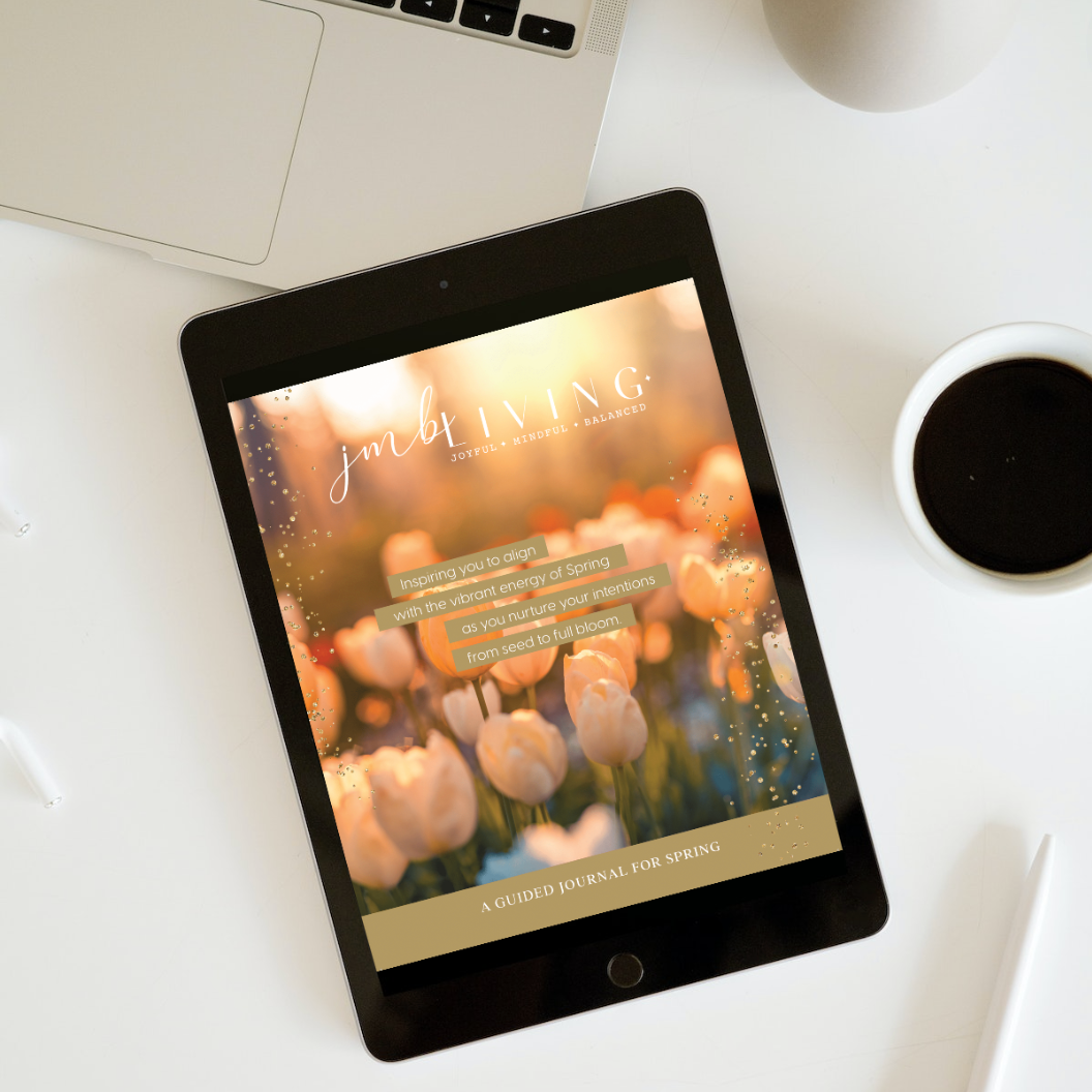 JMB Living Digital Guided Journal Spring on a tablet
