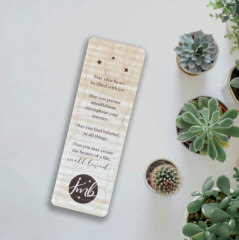 mindfulness wooden bookmark